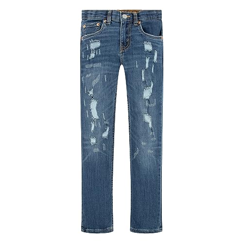 Levi's Boys' 510 Skinny Fit Destructed Jeans, Paper Shredder, 20