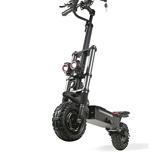 Electric Kick Scooter High Power Dual Drive 5600W Motor,Up to 50 MPH & 60 Miles Range, 11' Vacuum Off-Road Tire, Adult Electric Scooter with Foldable Seat Removable