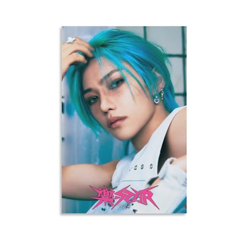 Kpop Artist Poster Stray Kids Felix Rock 樂 Star Ver. 1st Teaser HD Print on Canvas Painting Wall Art for Living Room Decor Boy Gift 20x30inch(50x75cm)