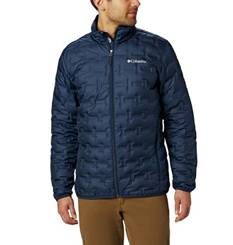 Columbia Men’s Delta Ridge Down Winter Jacket, Insulated, Water repellent, Large, Collegiate Navy
