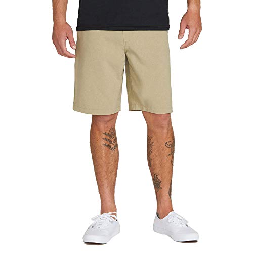Volcom Men's Kerosene 21' Hybrid Chino Shorts, Khaki, 36