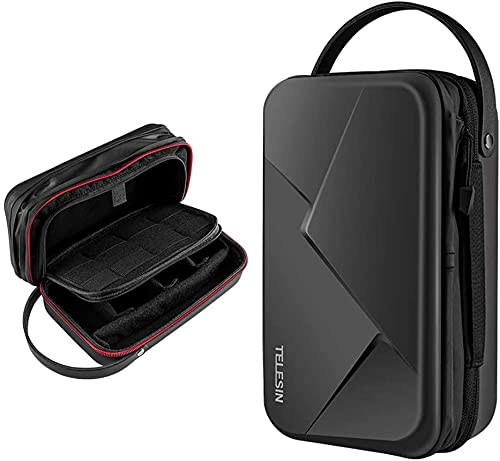 Telesin Carry case for GoPro Max Hero 9 8 7 6 5 4 3, DJI Osmo Pocket Action, Insta360 One X, More Small Digital Camera, Hard Protective Travel Bag, Black, Travel
