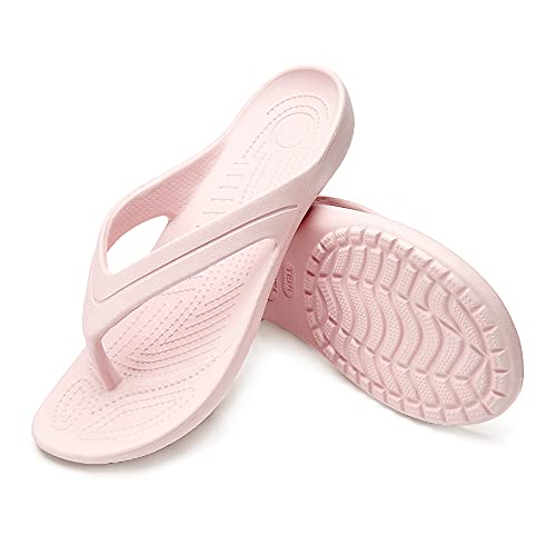 Temi Women's Flip Flops,Soft Lightweight Sandals for Women Anti Slip Casual Slippers Shower Beach Pool Bathroom Flat Slides Shoes