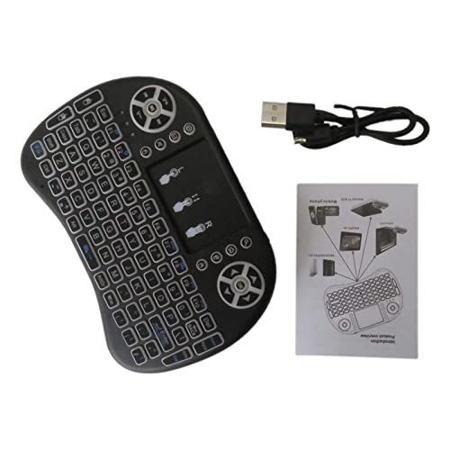 Wireless Mini Keyboard and Touchpad Mouse 2.4GHz Backlit Universal Remote Controller for Gaming Rechargeable Li-ion Battery for Google Android TV Xbox, PS3, PC, Windows Roku iptv Gaming