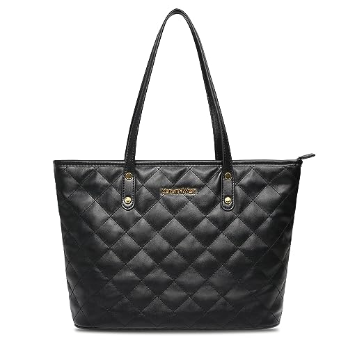 Montana West Quilted Handbag for Women Tote Purse Shoulder Bag Large Fashion Hobo Purse MWC-084BBK