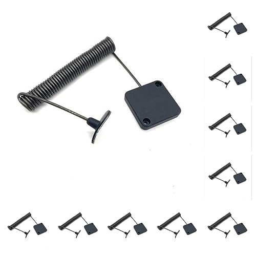 LORADAR 7ft Retractable Cable Lock with Double Sided Adhesive for Gaming Controller, Tablets, Mobile Phones Other Hardware Showroom and Controller, TV, DVD Remote Control Tether… (Black 10PACK)