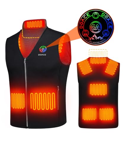 DOACE Upgraded Heated Vest for Men and Women, Smart Electric Heating Vest Rechargeable, Warming heated Jacket (Battery Not Included) (2X-Large)