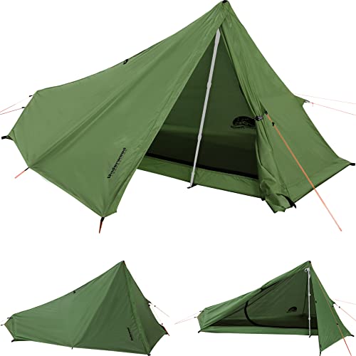Underwood Aggregator 1-Person Trekking Pole Tent for Backpacking - Ultralight No Pole Backpacking Tent, One Person Waterproof Hiking Tent for Camping, Lightweight Camping Tent for Scouts, Trekker