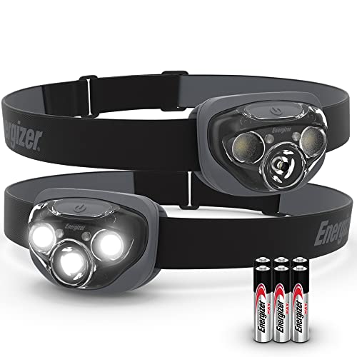 Energizer LED Headlamp PRO (2-Pack), IPX4 Water Resistant Headlamps, High-Performance Head Light for Outdoors, Camping, Running, Storm, Survival LED Light for Emergencies (Batteries Included)