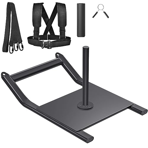 Kipika Weight Sled - Workout Sled - Fitness Strength Training Sled - Speed Training Sled for Athletic Exercise - Speed Improvement - Easily Through Obstacles - Suitable for 1'&2' Weight Plate - Black