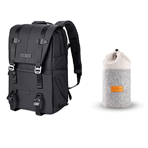 K&F Concept Camera Bag(Backpack 20L)+ 2 in 1 Lens Pouch Bag