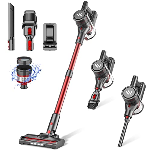 Vacuum Cleaners for Home, Cordless Vacuum Cleaner with 80000 RPM High-Speed Brushless Motor, 2200mAh Powerful Lithium Batteries, 5 Stages High Efficiency Filtration, Up to 35 Mins Runtime Vacuum