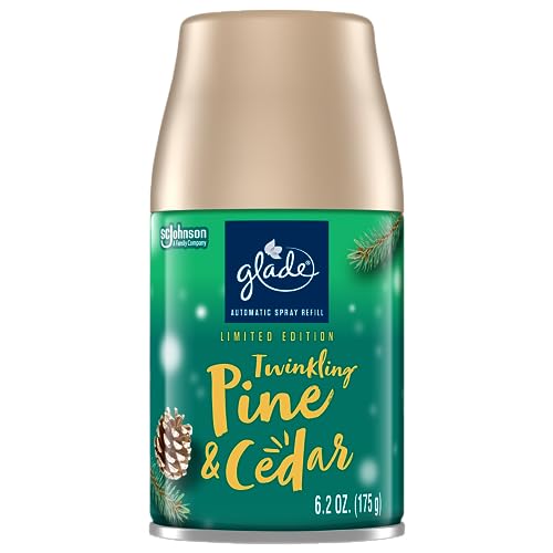 Glade Automatic Spray Refill, Air Freshener for Home and Bathroom, Twinkling Pine & Cedar, 6.2 Oz