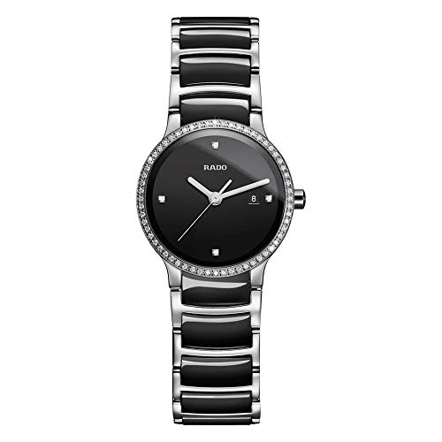 Rado Centrix Quartz Black Dial Steel and Ceramic Ladies Watch R30933712