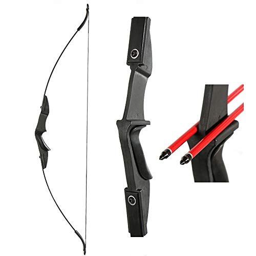 TOPARCHERY Archery 57' Takedown Youth Recurve Bow Hunting Black Long Bow for Beginner Teenagers Right Left Hand Black - Draw Weight 30lbs 40lbs (40)