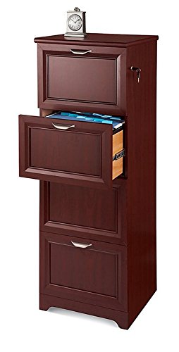 Realspace Magellan Collection 4-Drawer Vertical File Cabinet, 54'H x 18 3/4'W x 19'D, Classic Cherry