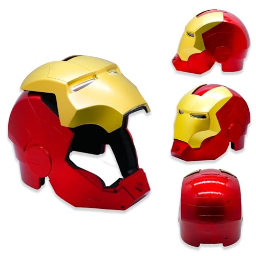 Iron-Mans Helmet Adult Electronic Mark 43 Helmet Open and Close with LED Eyes Light Up Super Hero Movie 1:1 Model Cosplay Prop for Halloween Birthday's