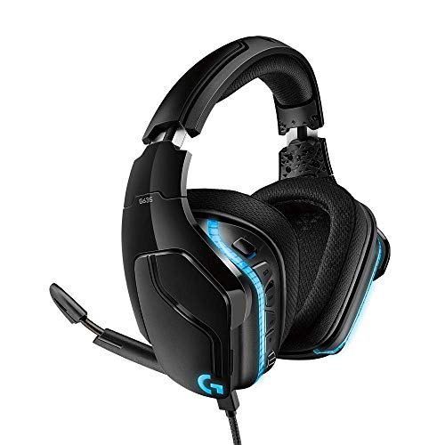 Logitech G635 DTS:X 7.1 Surround Sound LIGHTSYNC RGB PC Gaming Headset, Pro-G 50 mm drivers DTS Headphone:X 2.0 surround, Gaming Headset with Full & Cinematic Sound (Renewed)