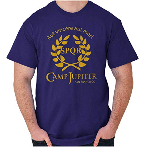 Brisco Brands Camp Jupiter SPQR Greek Mythology Graphic T Shirt Men or Women Purple