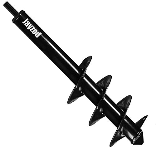 Jayzod Auger Drill bit for Planting 4'X25' Garden Auger Spiral Drill Bit for Bulb & Bedding Plant for 3/8” Hex Drive Drill