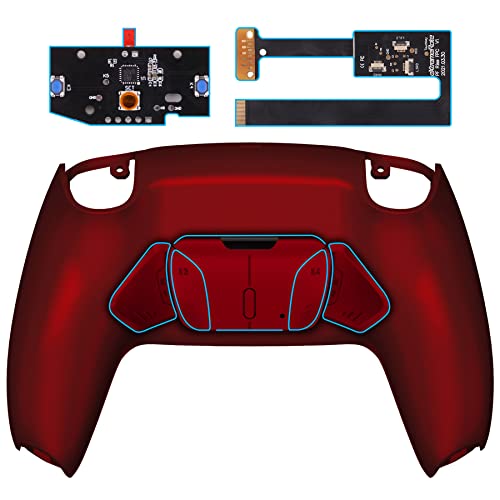 eXtremeRate Scarlet Red Programable RISE4 Remap Kit for PS5 Controller BDM 010 & BDM 020, Upgrade Board & Redesigned Back Shell & 4 Back Buttons for PS5 Controller - Controller NOT Included