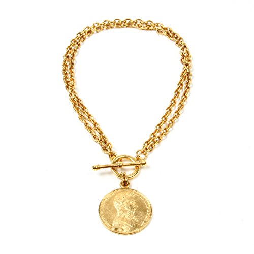 Ben-Amun Jewelry 'Moroccan Coins' Collection, Long and Sort Gold Plated New York Fashion Jewelry, Toggle Necklace, One Size (50640)