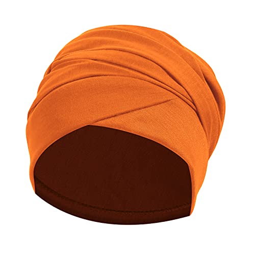 Ever Fairy Turban Head Wrap Scarf,African Women' Soft Long Scarf Shawl Hair Bohemian Headwrap Stretch Headband Tie (Orange)