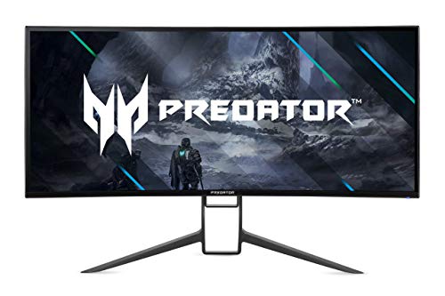 Acer Predator X34 Sbmiiphzx 34' 1900R Curved UWQHD (3440 x 1440) IPS Gaming Monitor | NVIDIA G-SYNC | NVIDIA Reflex Latency | Up to 180Hz | Up to 0.5ms | DCI-P3 98% | 400nit | DP & 2 x HDMI 2.0,Black