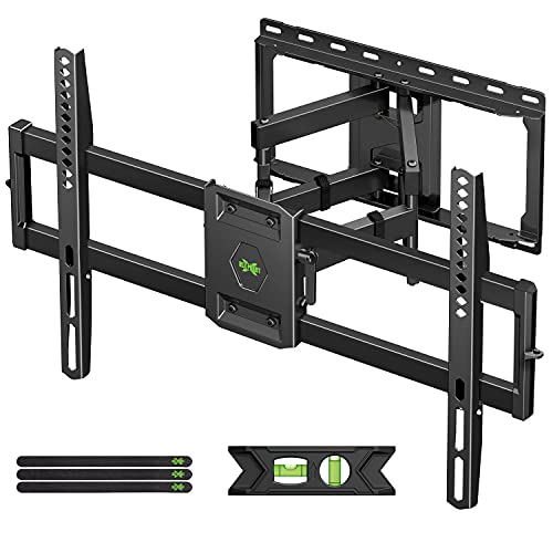 USX MOUNT Full Motion TV Wall Mount for Most 47-84 inch Flat Screen/LED/4K TV, TV Mount Bracket Dual Swivel Articulating Tilt 6 Arms, Max VESA 600x400mm, Holds up to 132lbs, Fits 8” 12” 16' Wood Studs