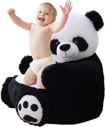 Cute Animal Plush Armchair, Cartoon Reading Fluffy Chair, Animal Support Plush Sofa, Toddler Animal Furniture for Kids Boys and Girls