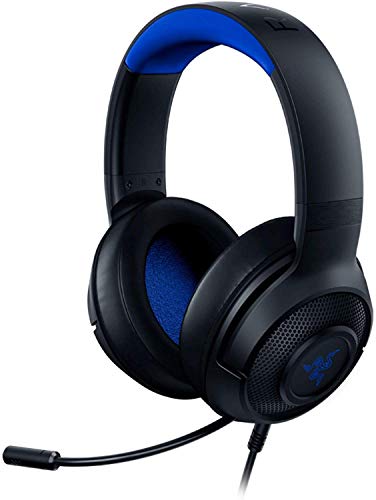 Razer Kraken X Ultralight Gaming Headset: 7.1 Surround Sound - Lightweight Aluminum Frame - Bendable Cardioid Microphone - for PC, PS4, PS5, Switch, Xbox One, Xbox Series X|S, Mobile - Black/Blue
