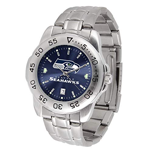 Game Time Seattle Seahawks Men's Watch - NFL Sport Steel Series, Officially Licensed