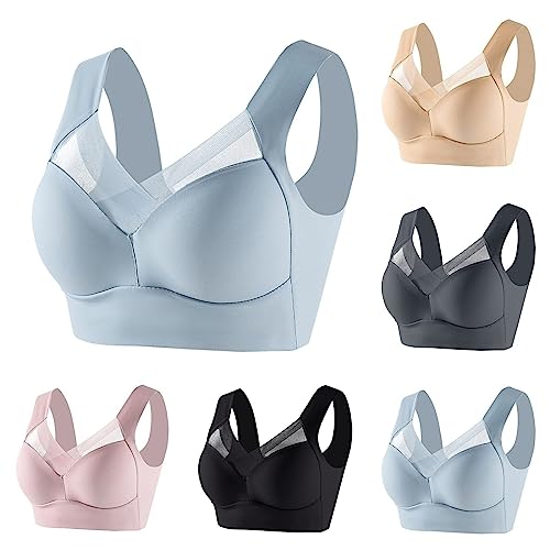1/2/3/4/5PC Sport Bras for Women High Support Full Coverage Wireless Sports Bra Soft Cotton Push Up Bra High Stretch Bras