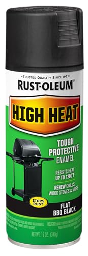 Rust-Oleum 7778830 High Heat Spray Paint, 12 Ounce, Bar-B-Que Black, 12 Fl Oz