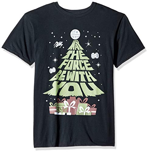 Star Wars Men's Gift Tree T-Shirt Black, Medium