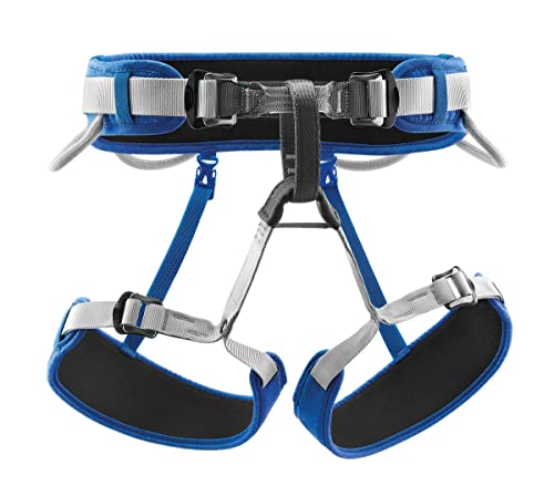 PETZL CORAX Harness - Versatile and Fully Adjustable Rock Climbing, Ice Climbing and Mountaineering Harness - Blue - Size 2