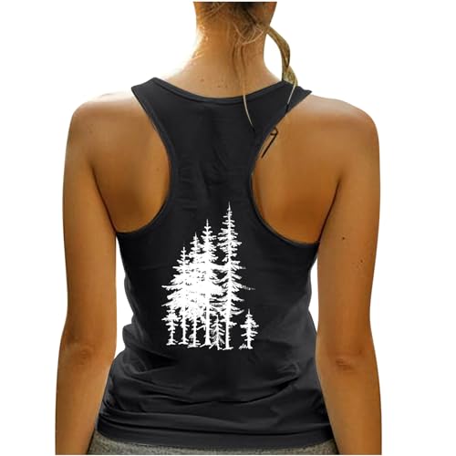 clearance items Racerback Tank Tops for Women 2024 Trendy Back Printed Graphic Tanks Summer Casual Workout Sleeveless Cami Shirts