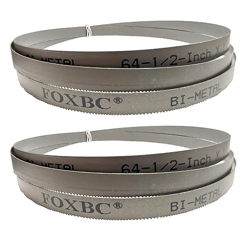 FOXBC 64-1/2' x 1/2' x 0.02' x 24 TPI Metal Bandsaw Blade Cutting for Harbor Freight, Wen 3970, Jet Band Saw - 2 Pack