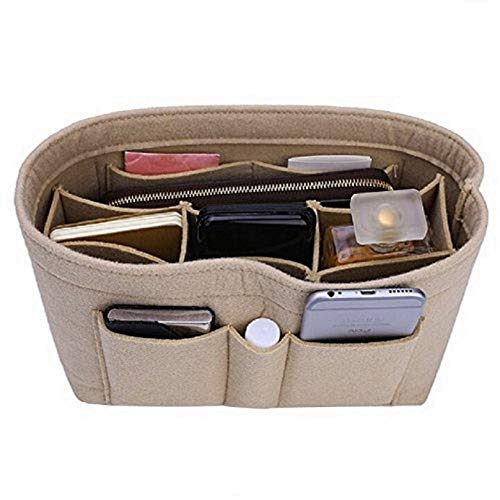 ZTUJO Purse Organizer Insert, Felt Bag Organizer For Handbag Purse Organizer,13 Colors, 6 Size (Medium, Beige)
