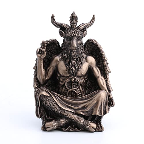 Veronese Design 4 3/4' Statue of Baphomet Sitting Meditation Pose Resin Sculpture Hand Painted Finish