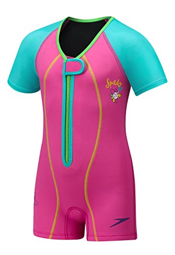 Speedo Unisex-Child UV Thermal Swimsuit Begin to Swim UPF 50 Berry, 7/8 (Big Kids)