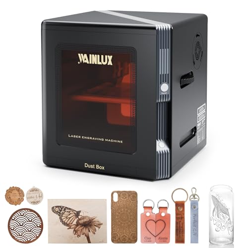 Laser Engraver, WAINLUX K8 Enclosed Visual Mini Laser Engraving Machines with Smart Camera to Intelligent Positioning, Portable Laser Cutter for DIY, Wood, Glass,2.5W laser power output, Laser Class 1