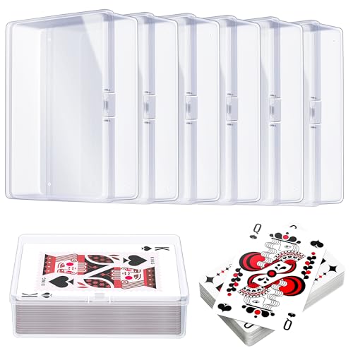 Playing Deck Card Cases Clear Plastic Trading Card Storage Box Acrylic Card Holder Box Compatible with MTG TCG Collectible Trading Card Cases, Each Case for 100 Pcs Cards (6 PCS)