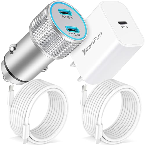 iPhone 15 Charger USB C, 40W Dual Port USB C Car Charger Adapter + 2X 6FT USB C to C Cable Cord + 20W PD Fast Charging USBC Block Phone Car Charger for iPhone 15, 15 Pro Max, 15 Plus, iPad