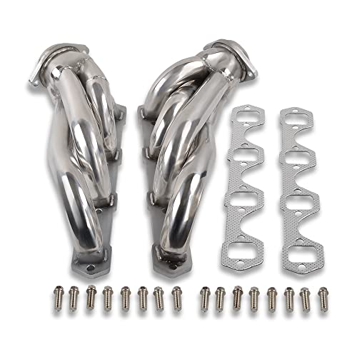 DEMOTOR PERFORMANCE Shorty Polished Stainless Steel Headers 1 5/8' for Ford Mustang 1979-1993 5.0L V8