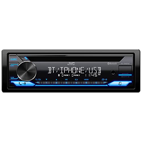 JVC KD-SR87BT Bluetooth CD Car Stereo with USB Port – AM/FM Radio, MP3 Player, High Contrast LCD, Detachable Face Plate – Single DIN – 13-Band EQ