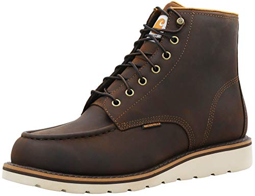 Carhartt Men's 6' Waterproof Moc Toe Casual Wedge Work Boot, Brown, 11 M US