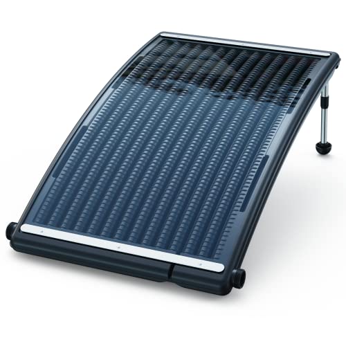 YiViKPE Curve Solar Pool Heater, Made for Above-Ground and Inground Pools, Includes 2 Adapters, 2 Hoses & Clamps