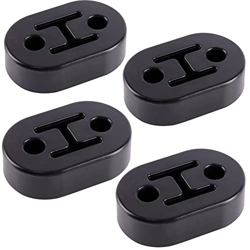 SINGARO Rubber Exhaust Hanger, Muffler Exhaust System, Heavy Insulator Support Bushing Installation, 2 Holes 0.47 Inch, High-Density Tailpipe Damping Hanger (4PCS Black)