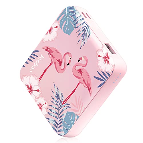 Yoobao Portable Charger 10000mAh, PD 20W USB-C in&Out Mini Power Bank Fast Charging, 2-Output & 2-Input, for Girls Kids Travel, Phone Battery Pack for iPhone iPad Samsung (Pink Flamingo)